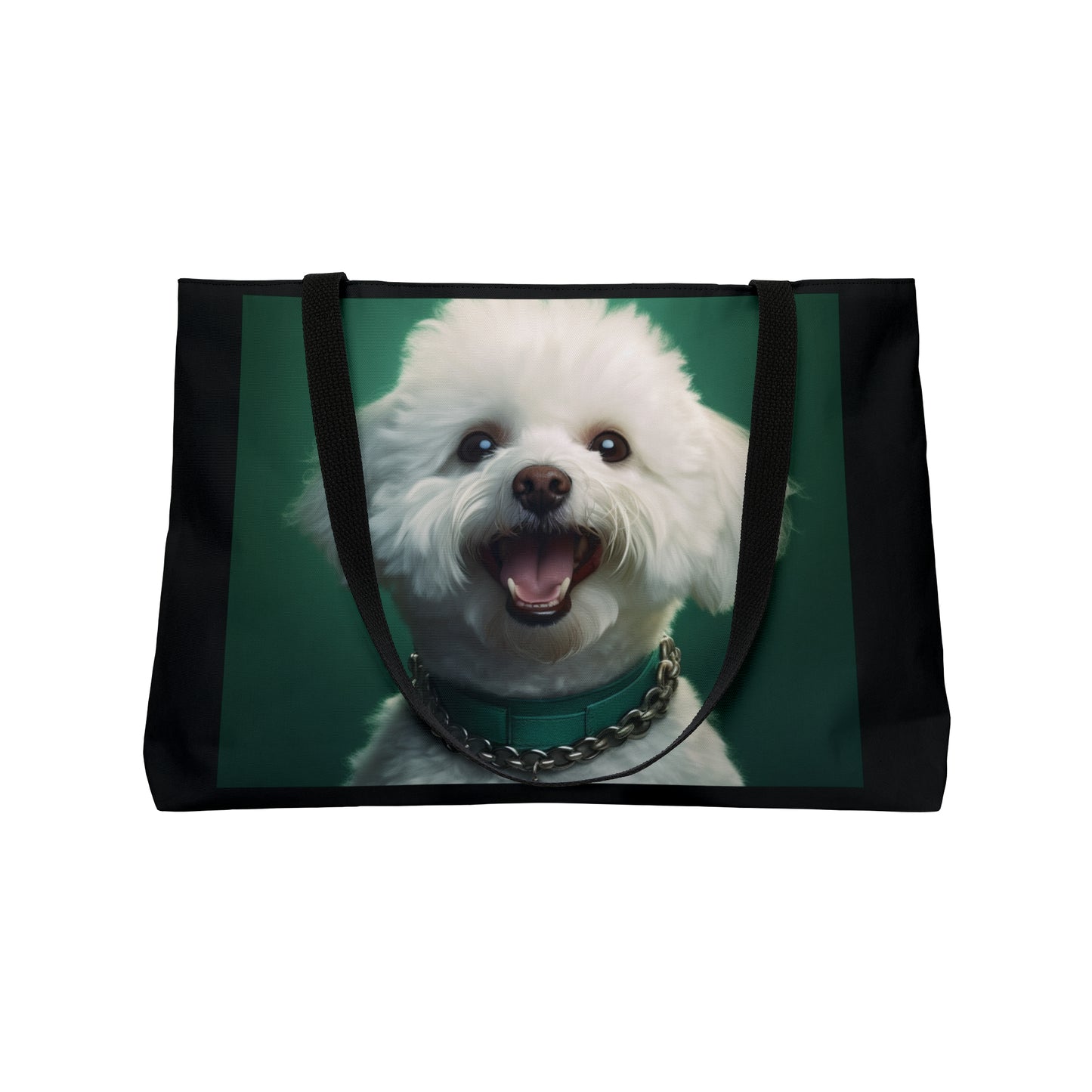 Bichon Bliss - Green Collar Charm: Weekender Tote Bag