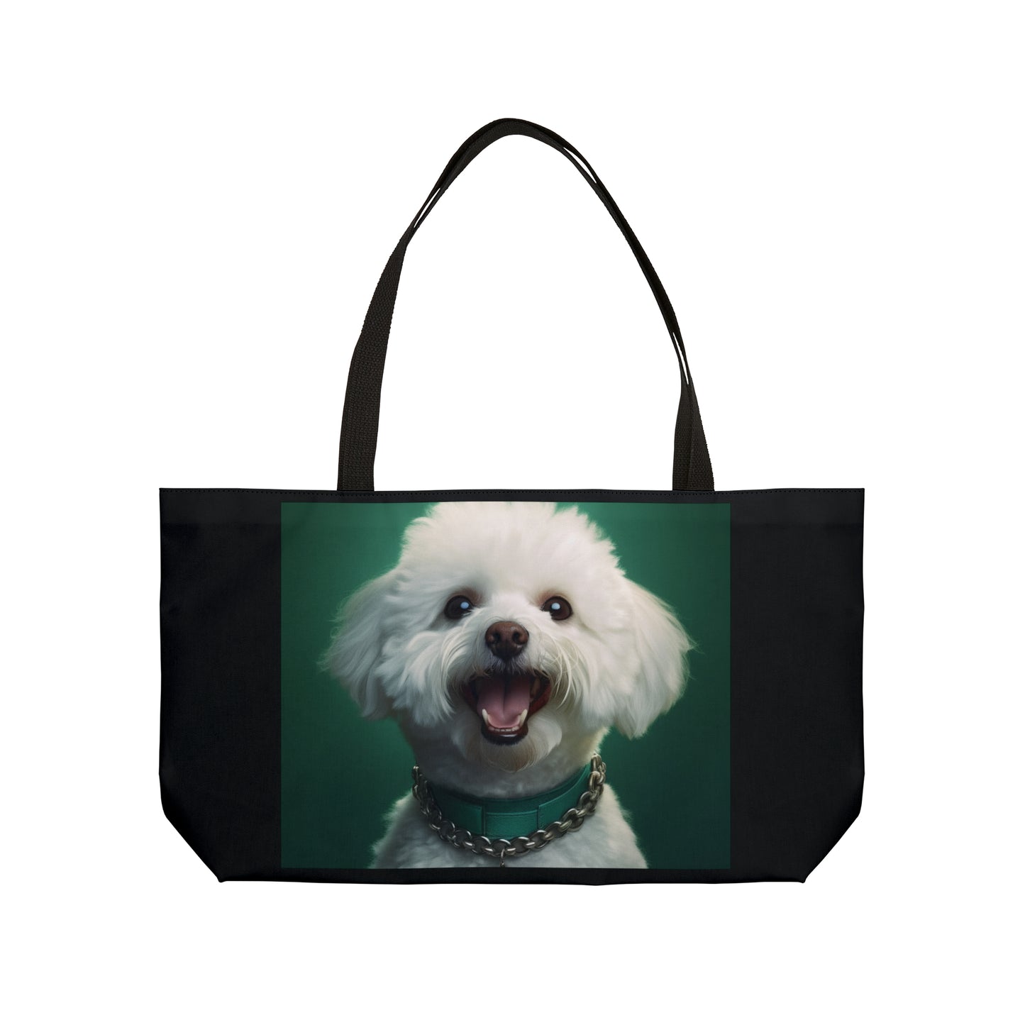 Bichon Bliss - Green Collar Charm: Weekender Tote Bag