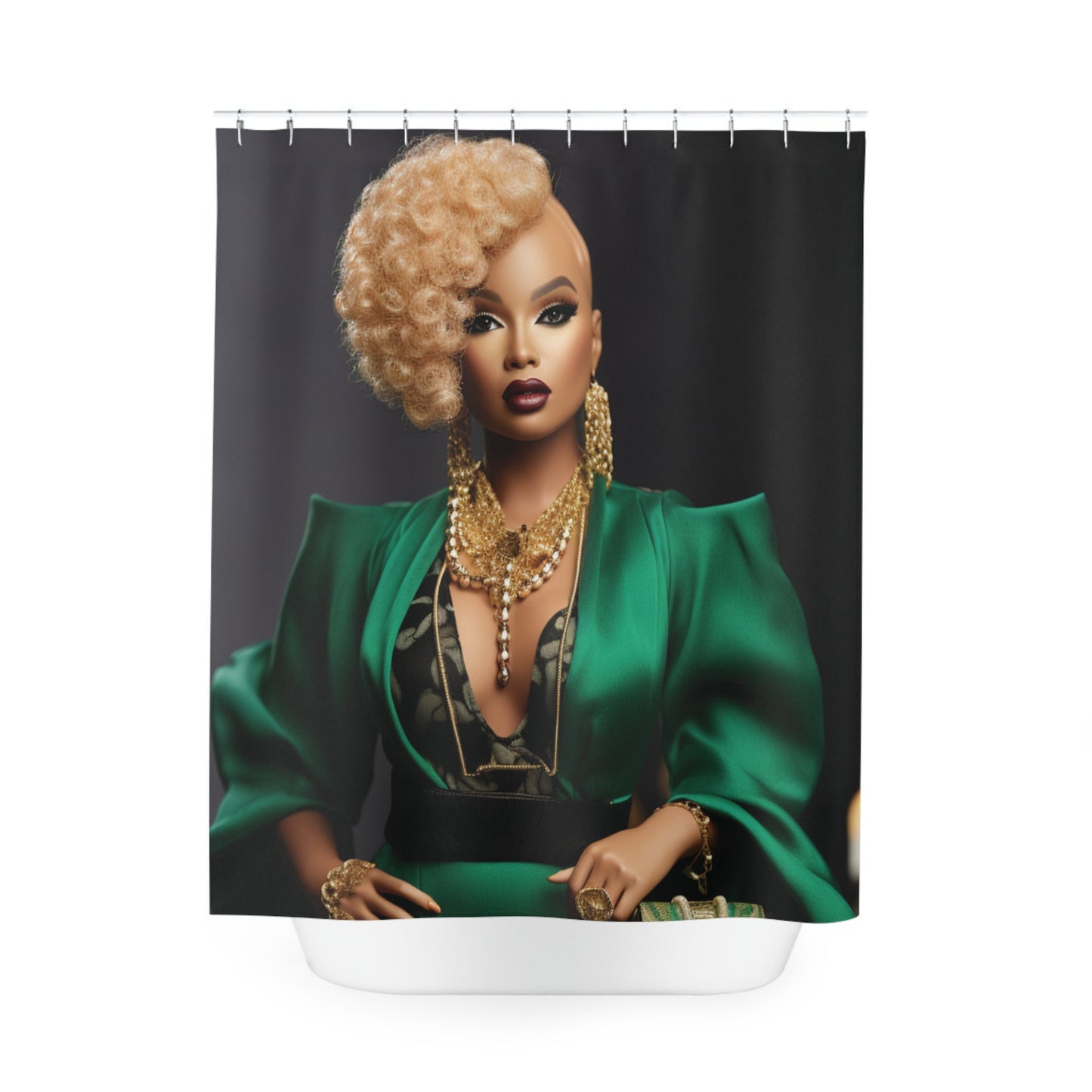 Powerhouse Barbie - Shower Curtain