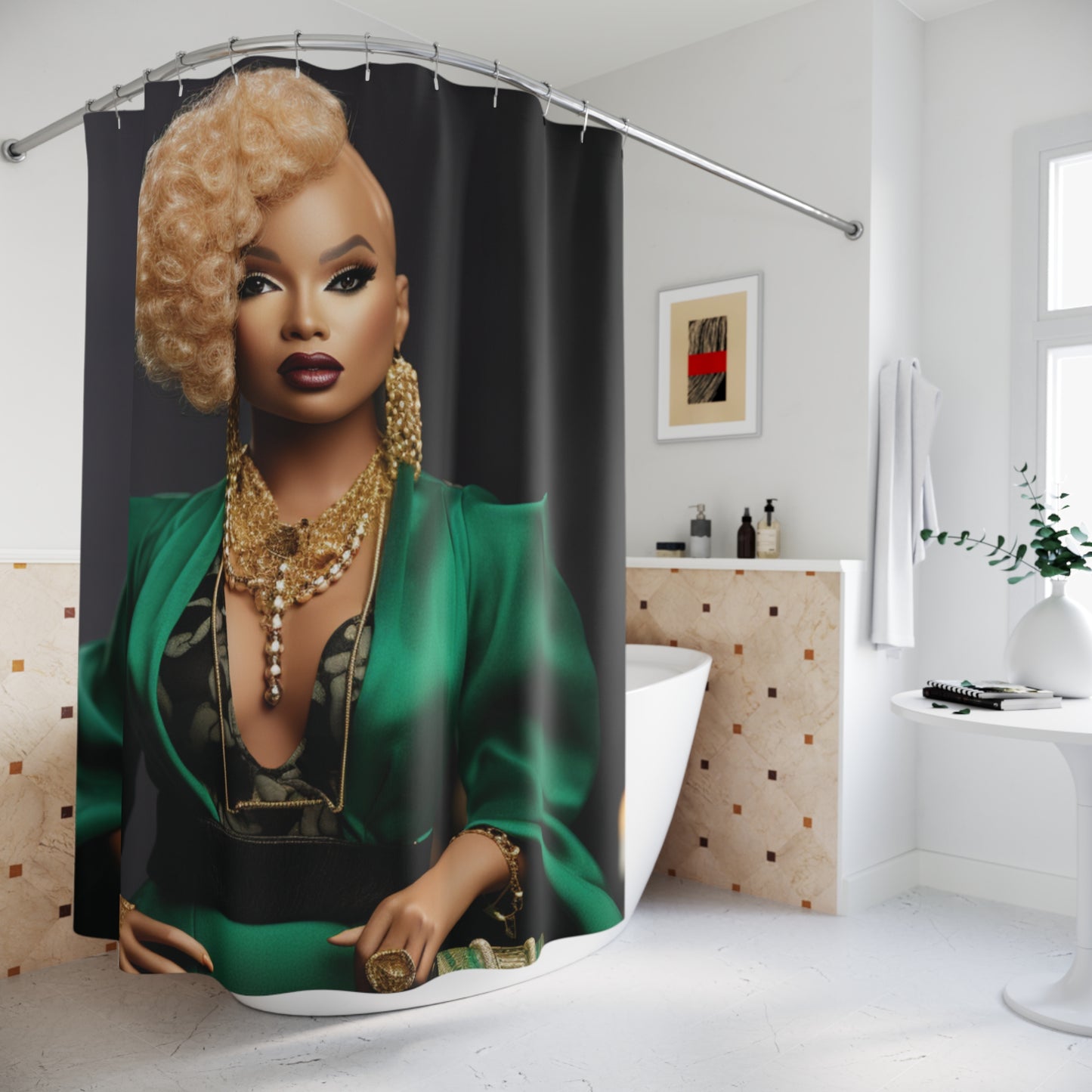 Powerhouse Barbie - Shower Curtain
