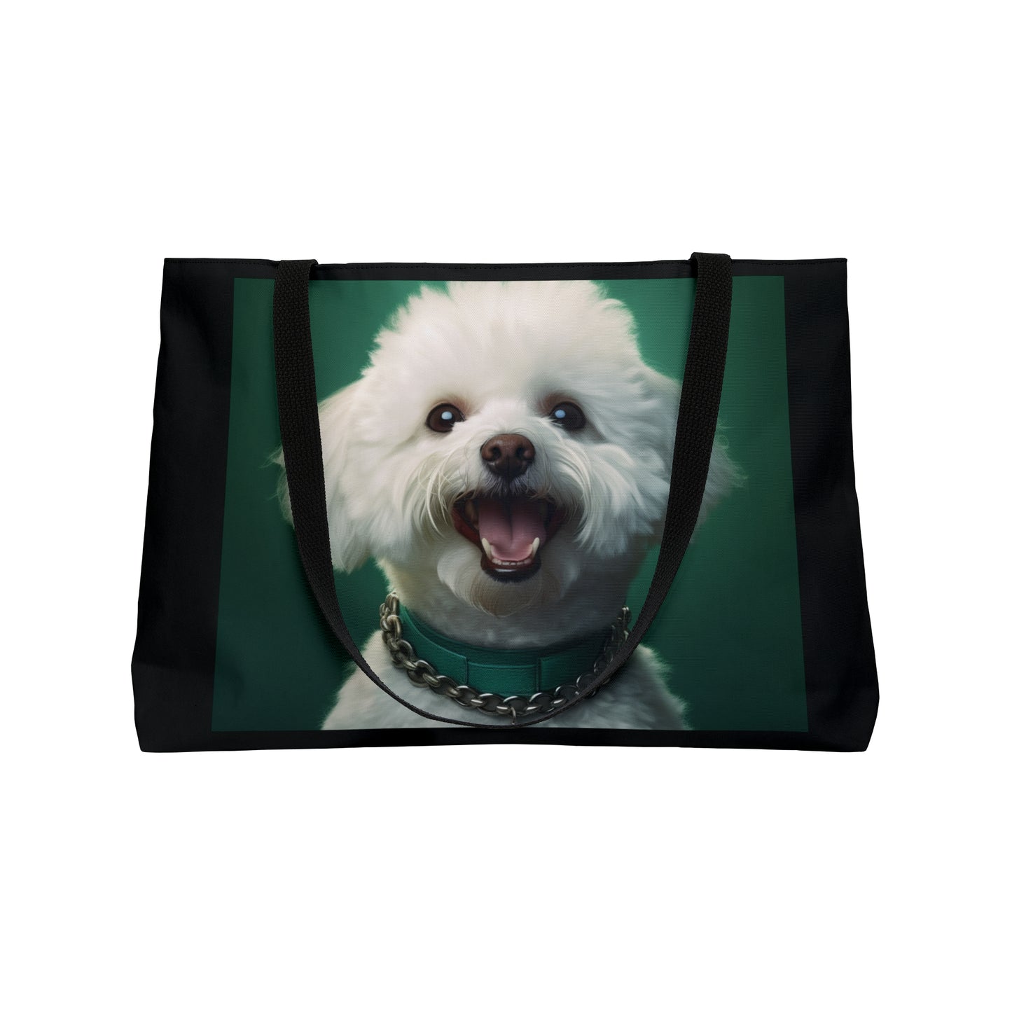 Bichon Bliss - Green Collar Charm: Weekender Tote Bag
