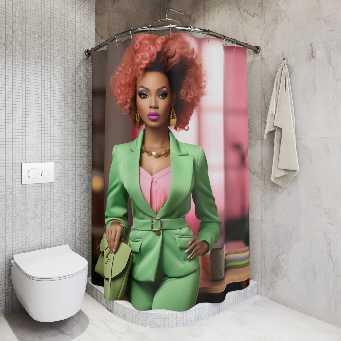 Business Barbie - Shower Curtain
