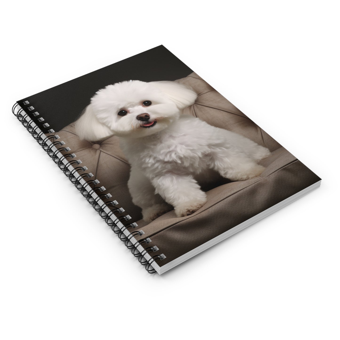 Bichon Bliss - Cushioned Charm: Spiral Notebook - Ruled Line