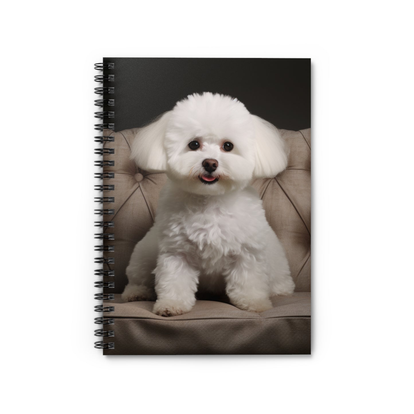 Bichon Bliss - Cushioned Charm: Spiral Notebook - Ruled Line