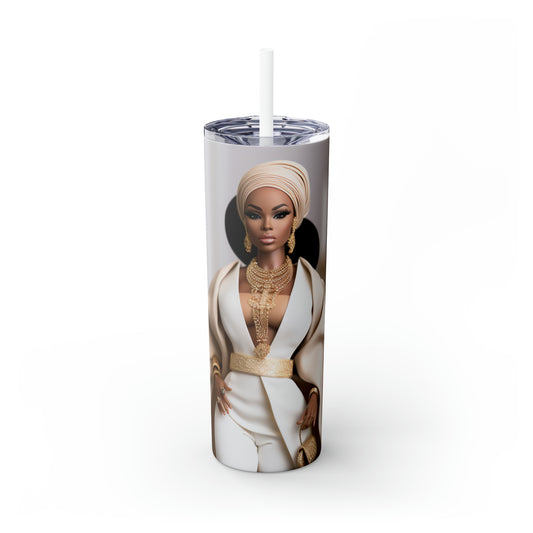 Elegance Barbie - Skinny Tumbler with Straw, 20oz