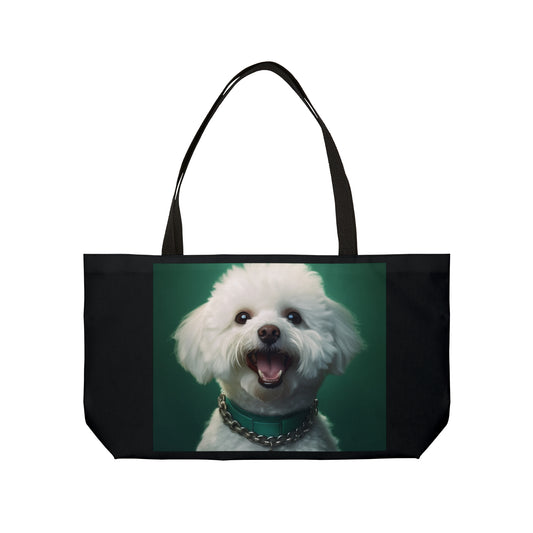 Bichon Bliss - Green Collar Charm: Weekender Tote Bag