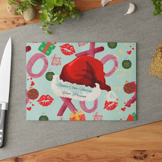 Christmas Love - Glass Cutting Board