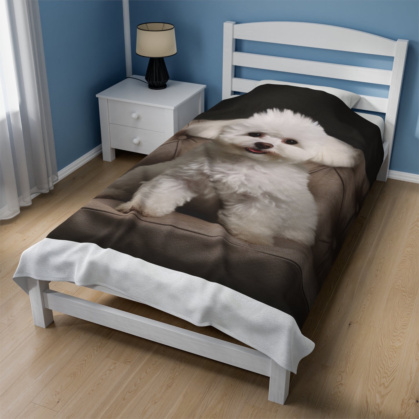 Bichon Bliss - Cushioned Charm Velveteen Plush Blanket