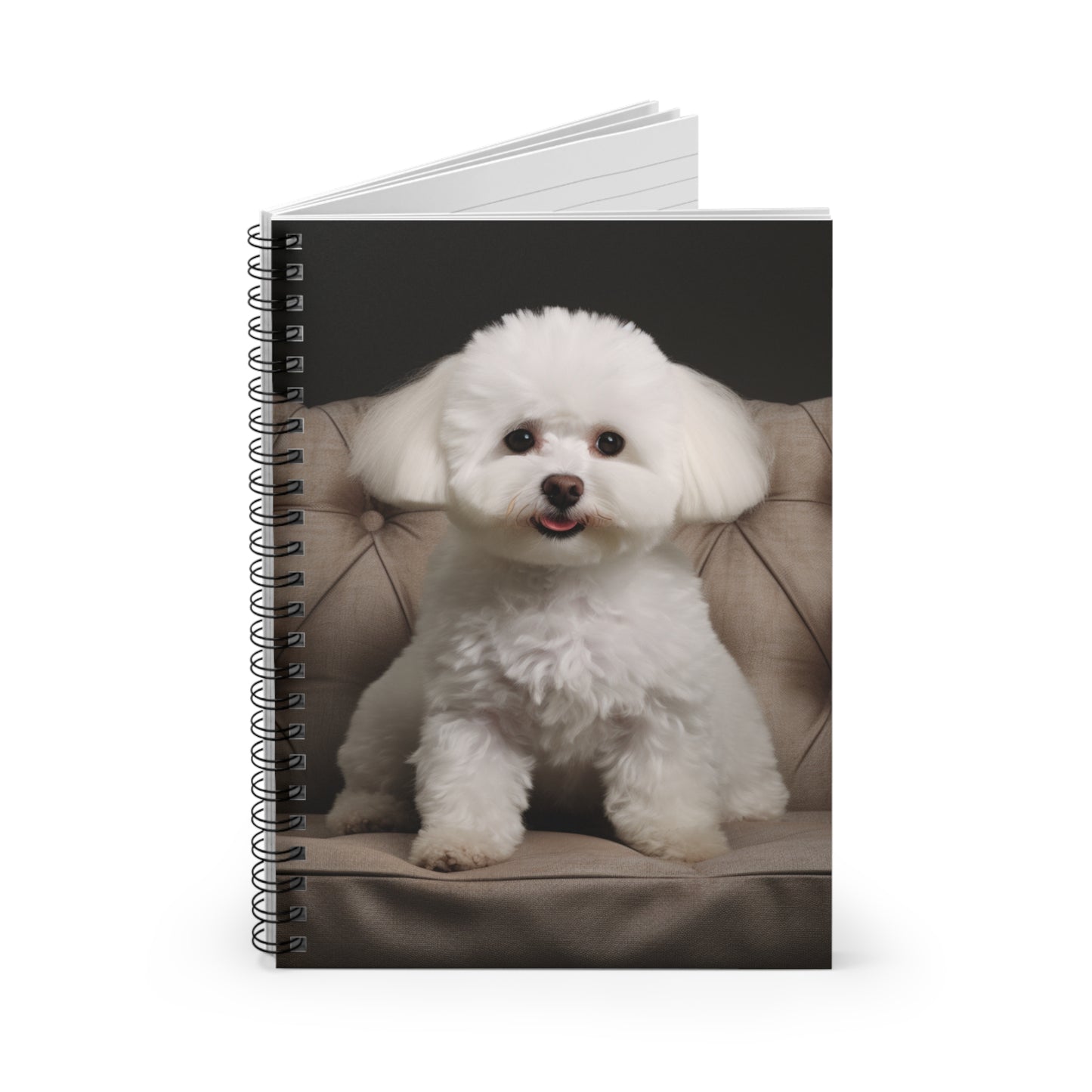 Bichon Bliss - Cushioned Charm: Spiral Notebook - Ruled Line